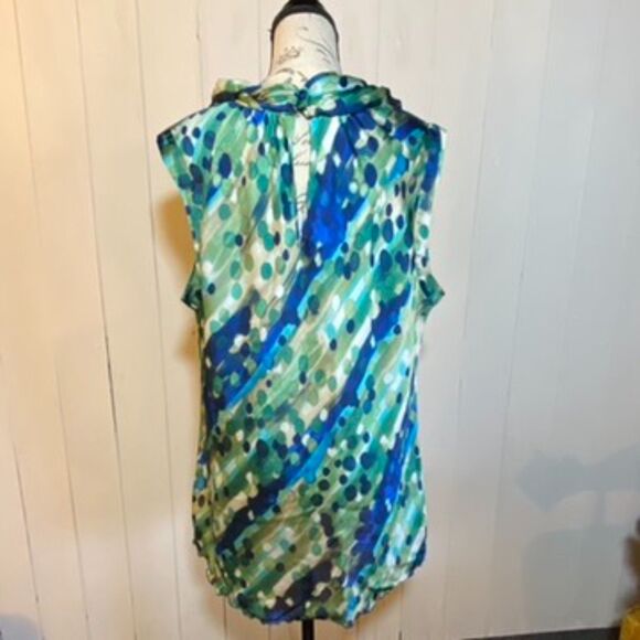 Zac & Rachel Abstract Polka Dot Cowl Neck Top size 2X - Picture 2 of 5